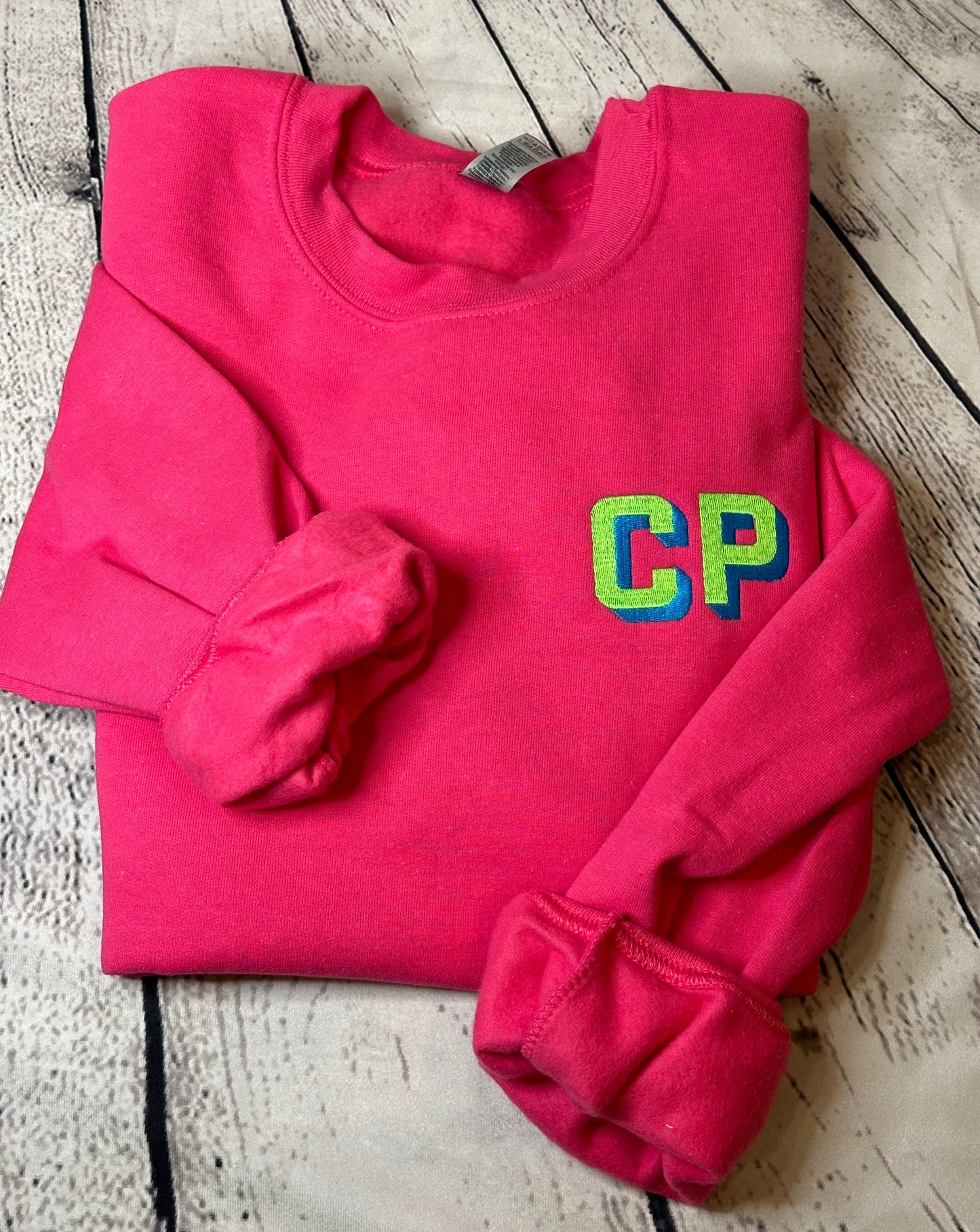 NEON Shadow Block Embroidered Monogram Sweatshirt