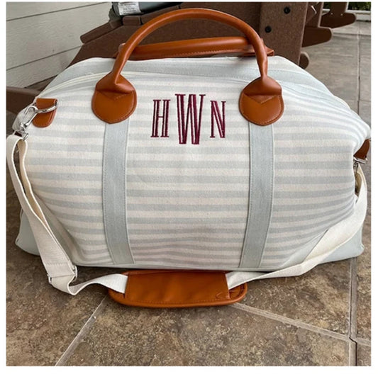 Stripe Canvas Weekender Bag