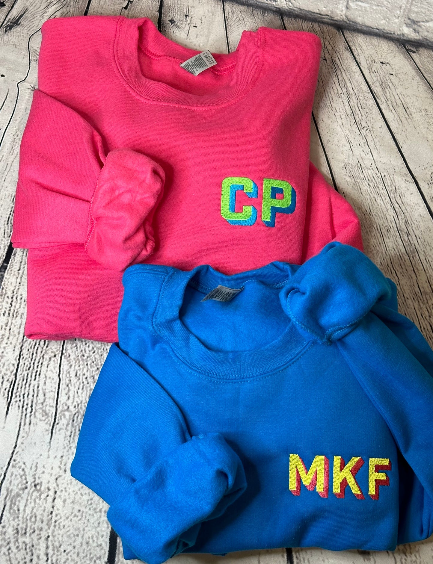 NEON Shadow Block Embroidered Monogram Sweatshirt